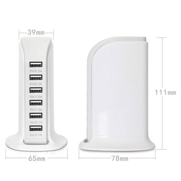 None Other - Wayne’s 6-Port USB Wall Charger Desktop Charging Station